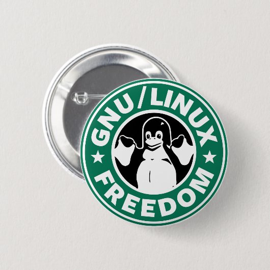 LINUX - GNU - FREEDOM Button (Voorkant /achterkant)