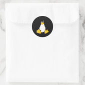 Linux grijs klein ronde sticker (Tas)