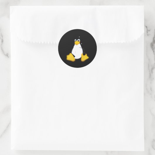 Linux grijs klein ronde sticker (Tas)