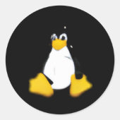 Linux grijs klein ronde sticker (Voorkant)