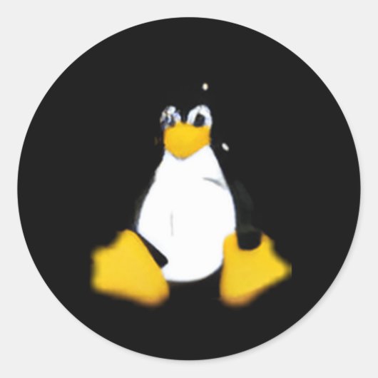 Linux grijs klein ronde sticker (Voorkant)