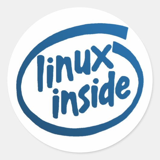 Linux Inside Ronde Sticker (Voorkant)