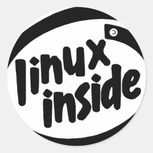Linux inside ronde sticker (Voorkant)