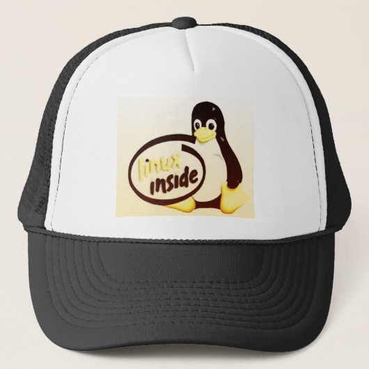 LINUX INSIDE Tux the Linux Penguin Logo Trucker Pet (Voorkant)