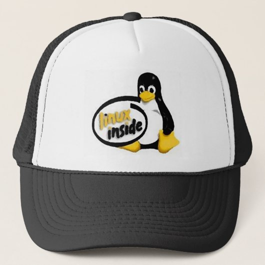 LINUX INSIDE Tux the Linux Penguin Logo Trucker Pet (Voorkant)