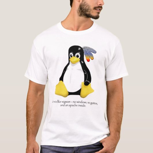 Linux is als een wigwam t-shirt (Voorkant)