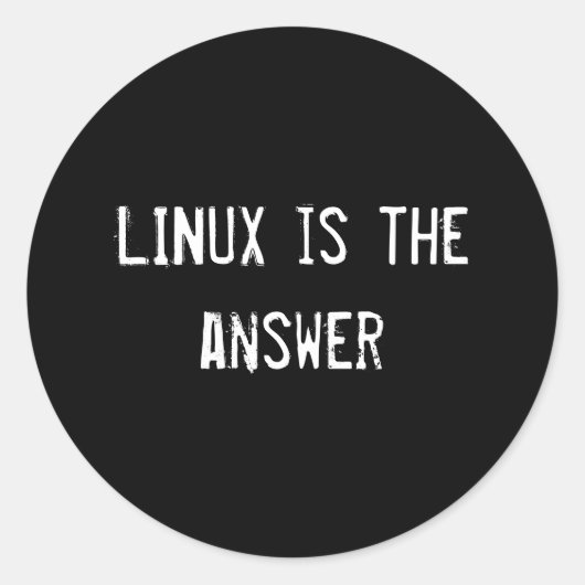 LINUX is het antwoord Ronde Sticker (Voorkant)