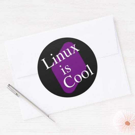 Linux is koel ronde sticker (Envelop)