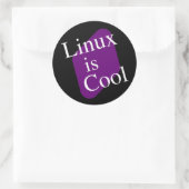 Linux is koel ronde sticker (Tas)