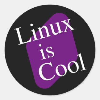 Linux is koel ronde sticker