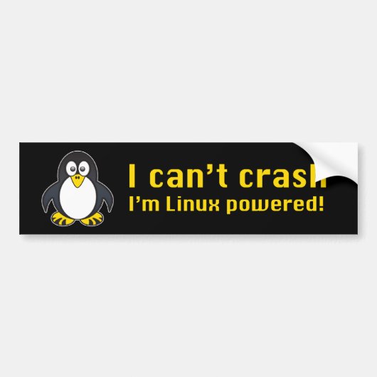 Linux kan niet crashen bumpersticker (Voorkant)