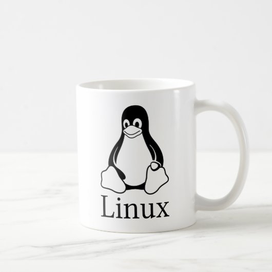 Linux Logo met Tux de Linux Penguin Koffiemok (Rechts)
