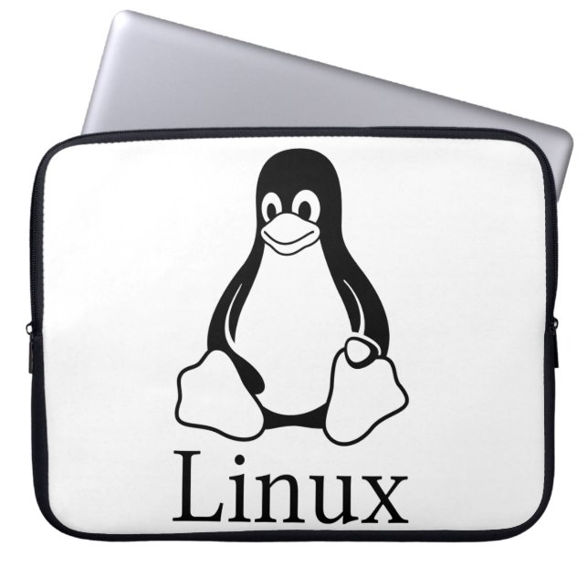 Linux Logo met Tux de Linux Penguin Laptop Sleeve (Voorkant)