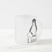 Linux Logo met Tux de Linux Penguin Matglas Koffiemok (Voorkant rechts)