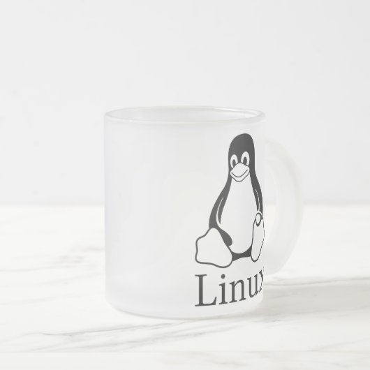 Linux Logo met Tux de Linux Penguin Matglas Koffiemok (Voorkant rechts)
