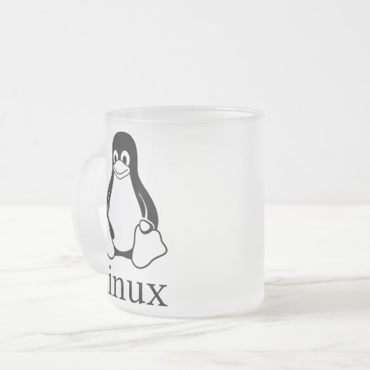 Linux Logo met Tux de Linux Penguin Matglas Koffiemok (Voorkant links)