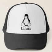 Linux Logo met Tux de Linux Penguin Trucker Pet (Voorkant)