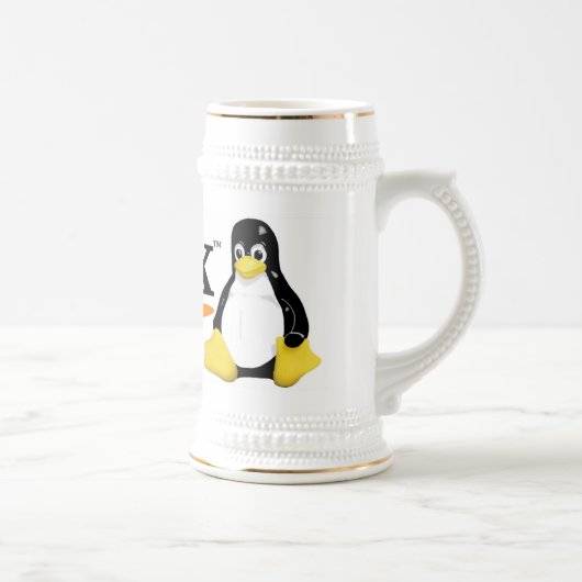 Linux-Logo met Tux-producten Bierpul (Rechts)