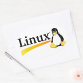 Linux Logo met Tux-producten Ovale Sticker (Envelop)