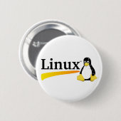 Linux-Logo met Tux-producten Ronde Button 5,7 Cm (Voorkant /achterkant)