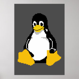 Linux Mascot   Linux-pinguïn   Tux in Pixel Art Poster