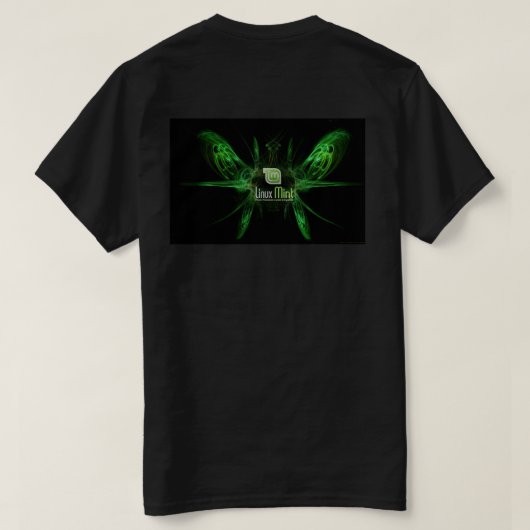 Linux Mint Dark T-shirt (Design achterkant)
