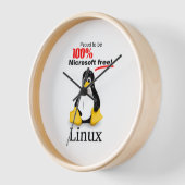 Linux Muur Klok met Tan Trim - Microsoft Gratis (Hoek)