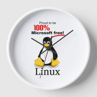 Linux Muur Klok met Witte Trim - Microsoft Gratis