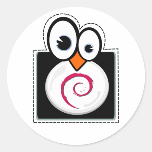Linux Penguin Debian Sticker (Voorkant)