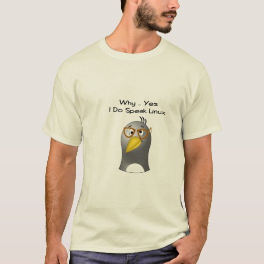 Linux Penguin Nerd T-shirt (Voorkant)