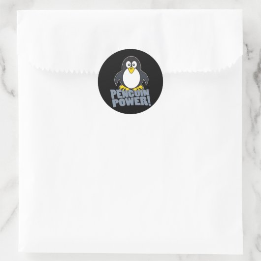 Linux Penguin Power Ronde Sticker (Tas)