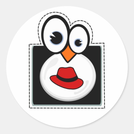 Linux Penguin Redhat Sticker (Voorkant)