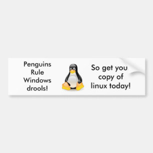 linux-pinguïn-tux bumpersticker
