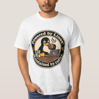 Linux Pinguïn Tux en koffie T-shirt