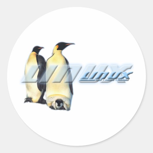 Linux-pinguïns Ronde Sticker (Voorkant)