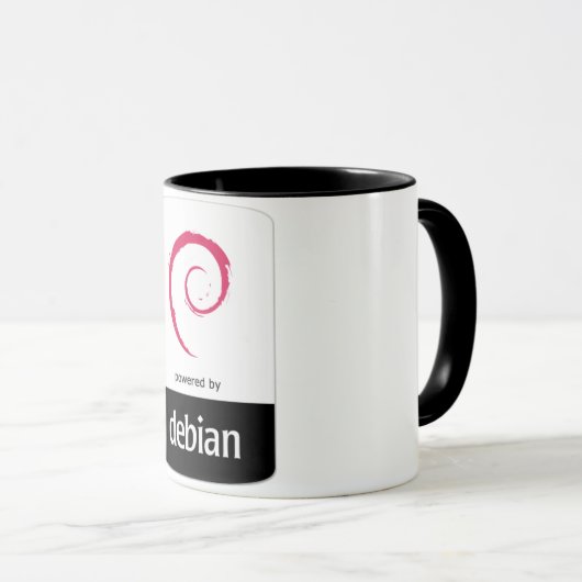 Linux — Powered by Debian Mok (Voorkant rechts)