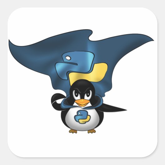 Linux Python Vierkante Sticker (Voorkant)