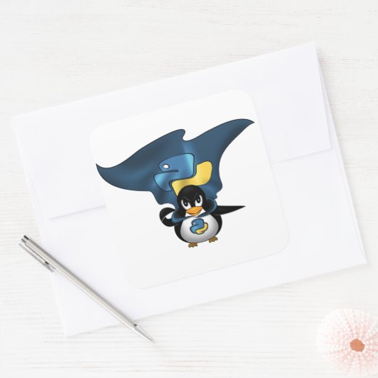 Linux Python Vierkante Sticker (Envelop)