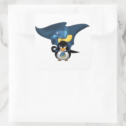 Linux Python Vierkante Sticker (Tas)