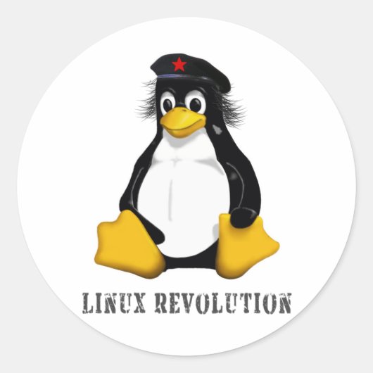 Linux-revolutie Ronde Sticker (Voorkant)
