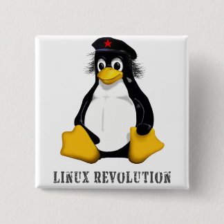 Linux-revolutie Vierkante Button 5,1 Cm