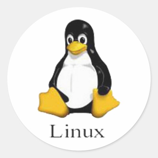 linux ronde sticker (Voorkant)
