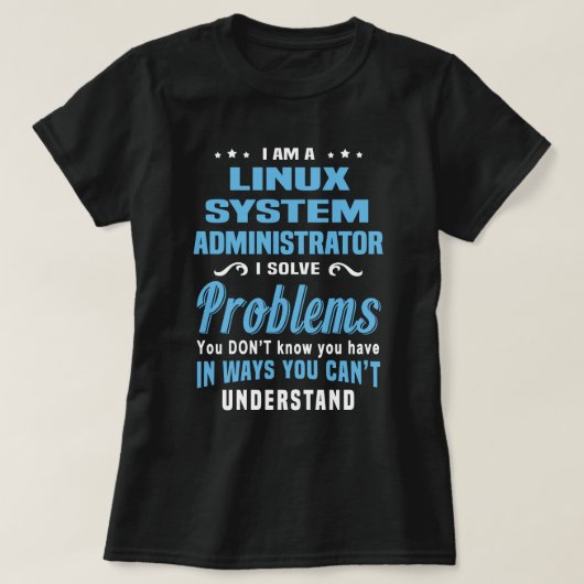 Linux-systeembeheerder T-shirt (Design voorkant)