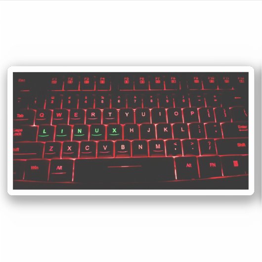 Linux-toetsenbord Sticker (Voorkant)