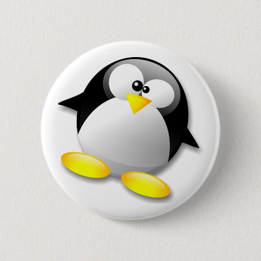 LINUX TUX CRYSTAL RONDE BUTTON 5,7 CM (Voorkant)