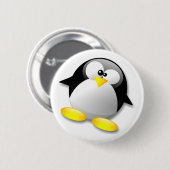 LINUX TUX CRYSTAL RONDE BUTTON 5,7 CM (Voorkant /achterkant)