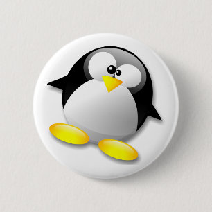 LINUX TUX CRYSTAL RONDE BUTTON 5,7 CM