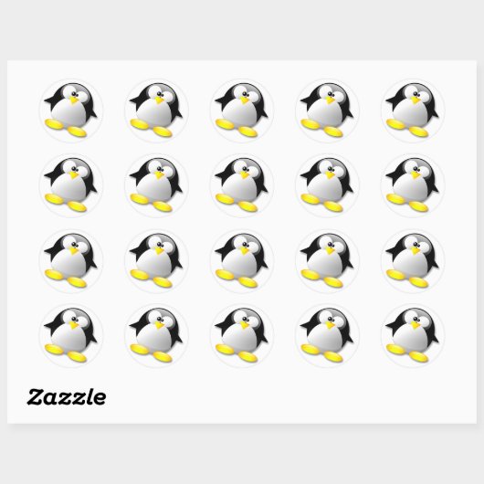 LINUX TUX CRYSTAL RONDE STICKER (Vel)