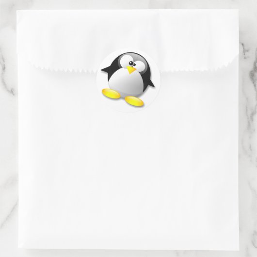LINUX TUX CRYSTAL RONDE STICKER (Tas)
