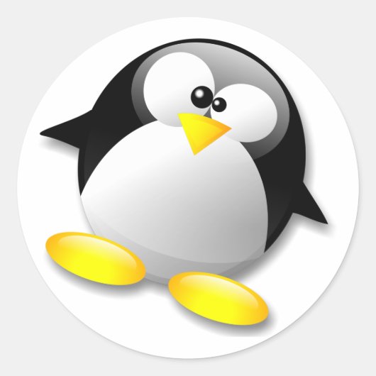 LINUX TUX CRYSTAL RONDE STICKER (Voorkant)